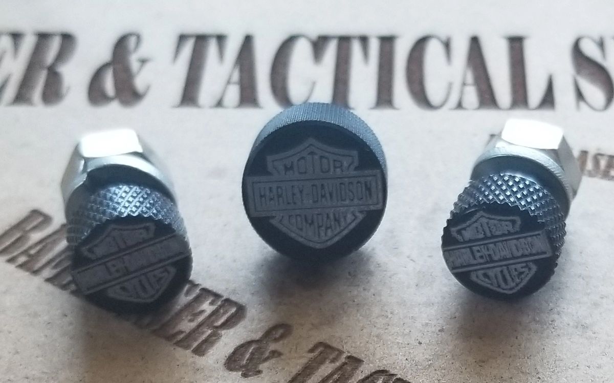 COMBO HARLEY SEAT BOLTS & LICENSE PLATE BOLTS HARLEYDAVIDSON LOGO